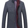 Mallimoda Men's Wool Coats Jackets Winter Business Long Trench Coat Windbreaker Dark Grey M steampunk buy now online