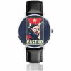 Unisex Business Casual Castro Propaganda Poster Watches Quartz Leather Watch steampunk buy now online