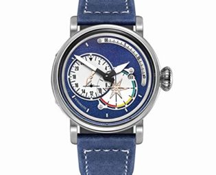 ZLAHY Mechanical Watches Men's Pilot Watches with Date Leather Strap Rose Gold Blue Dial Watch Automatic Watches Military Watch,RGA3019,YLL steampunk buy now online