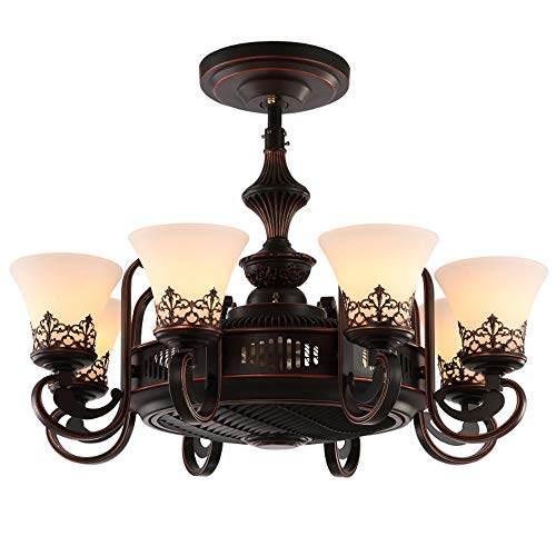 SOLUCKY Modern Steampunk Light Chandelier with Remote Control, Negative Ion Invisible Ceiling Fan Light for Lighting, Fans and Clean Air steampunk buy now online
