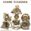 Gnome Tinkerer Dice, Steampunk dice set with gear inclusions, DND Dice with bronze and copper cog, Transparent, Tabletop Role Playing games by TheWizardsVault steampunk buy now online