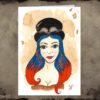 Greeting Card - Steampunk Blank Inside Top Hat Goggles Tea Lady Bright Hair Cute Pretty Goth Corset Pin Up Portrait Illustration by VictoriaThorpeArt steampunk buy now online