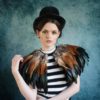 Natural feather shrug, steampunk cape, feathered capulet by rougepony steampunk buy now online