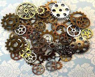 Old Steampunk Gears Cogs Buttons Watch Parts Altered Art Brass Silver Gold Copper Charms Jewelry Gothic Beads Supplies Crafts Sprocket Face by AKeyToHerHeart steampunk buy now online