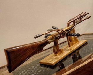 Steampunk Industrial Rustic weapon , Vintage Hardwood ornament gun sculpture cosplay *UK ONLY * by weewullspaintings steampunk buy now online