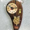 Steampunk Wooden Wall Clock "LuckyTime Project" by "Copper Cat Art Group" Home retro decor "Eco" & "Recycle" by CopperCatGroup steampunk buy now online