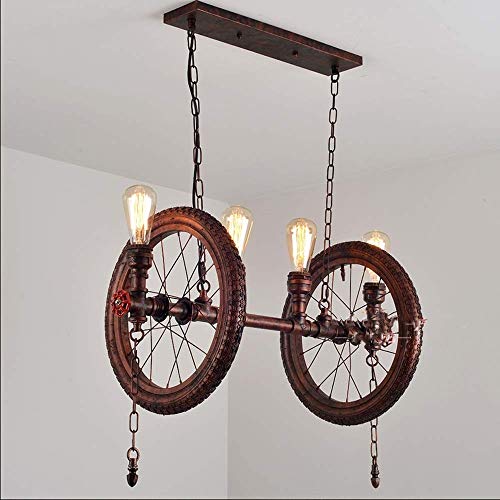 SSCEE Creative Roller Chandelier Attic Steampunk Water Pipe Chandelier 4 E27 American Industrial Vintage Chandelier Living Room Restaurant Restaurant Chandelier steampunk buy now online