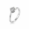 Aartoil Women Wedding Engagement Ring 18k White Gold 4-Prong 1ct Moissanite Size T 1/2 steampunk buy now online