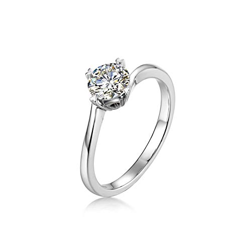 Aartoil Women Wedding Engagement Ring 18k White Gold 4-Prong 1ct Moissanite Size T 1/2 steampunk buy now online