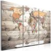 murando IMAGE 120x80 cm | 3 COLOURS TO CHOOSE | IMAGE PRINTED ON CANVAS | WALL ART PRINT | PICTURE | PHOTO | 3 PIECES | world map wood k-C-0035-b-g steampunk buy now online