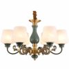 Post Chandelier - Copper Ceramic Chandelier Country Retro Ceiling Lamp Restaurant Foyer Hanging,Ceiling Lighting, Size:71x42cm steampunk buy now online