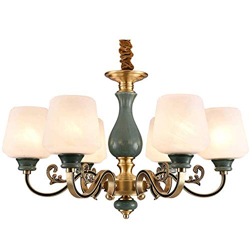Post Chandelier - Copper Ceramic Chandelier Country Retro Ceiling Lamp Restaurant Foyer Hanging,Ceiling Lighting, Size:71x42cm steampunk buy now online