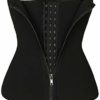 FeelinGirl Women's Waist Trainer Neoprene 6 Steel Boned Breathable Waist Cinchers with Zipper Hook Tummy Control Bustiers Corsets Black L steampunk buy now online