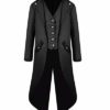 VERNASSA Mens Steampunk Vintage Tailcoat Jacket Gothic Victorian Medieval Halloween Costume Coat Black steampunk buy now online