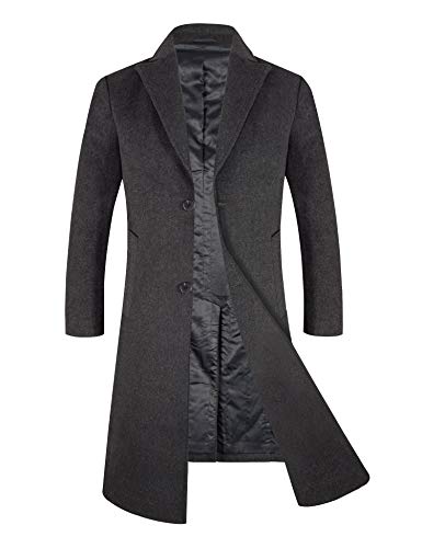 APTRO Mens Coats Thick Wool Coats Winter Jacket Long Elegant Outwear Slim Fit Trench Coat 1817 Grey M steampunk buy now online