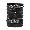 MILAKOO 6 Pcs Leather Bracelet Black Brown Braided Wide Wristband Women Men Punk Jewelry Skull steampunk buy now online MILAKOO 6 Pcs Leather Bracelet Black Brown Braided Wide Wristband Women Men Punk Jewelry Skull steampunk buy now online