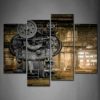4 Panel Wall Art Metallurgical Firm Waiting For A Demolition Machine Old Factory Painting Pictures Print On Canvas Architecture The Picture For Home Modern Decoration Piece Wooden Frame Ready To Hang steampunk buy now online