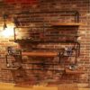 YANG Wall Mounted Shelf Racks Steampunk Holder Shelves Iron Industry Water Pipe Display Rack Bookshelf Creative Old Rack Bar Club Display Stand steampunk buy now online