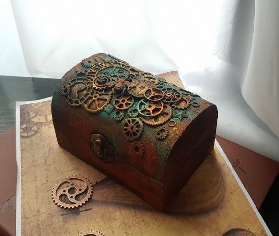 Altered Steampunk Chest Made of Wood by RustyHue steampunk buy now online