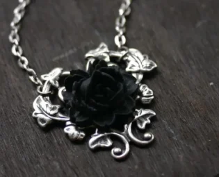 Black Rose Necklace - Gothic Steampunk Necklace by robinhoodcouture steampunk buy now online