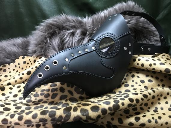 Genuine Leather Steampunk Handmade Hand Stitched Plague Doctor Mask Beak Face Mask Costume Halloween Party by Blackskullarmoury steampunk buy now online