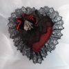 Gothic Brooch, Gothic Pin, Steampunk Brooch, Victorian Brooch, Pin, Heart Shaped, Photo Shoot, Cosplay, Valentines, Gift, Red, Black, Lacy by ElegantDarkness steampunk buy now online