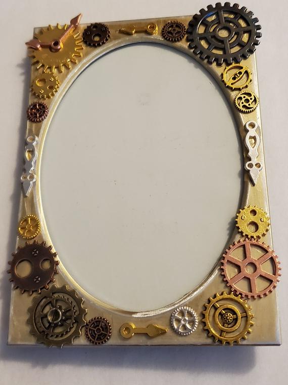 Steampunk 3.5 by 5 photo frame by CrazyCraftyChristi steampunk buy now online