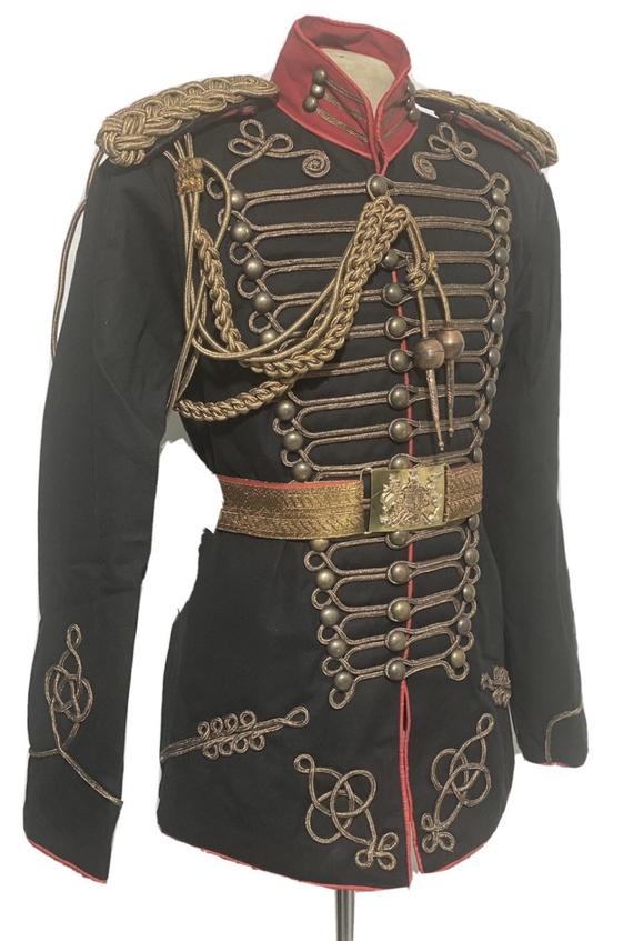 Steampunk 4 pcs Army Officers Antique Braiding Hussar Jacket with antique look shoulder accessories and belt in size 40”, 42”,44”46”48” by SteamEraProduction steampunk buy now online