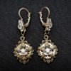 Steampunk Art Nouveau floral drop earrings with iridescent diamante crystal rhinestones by KindHeartsEmporium steampunk buy now online