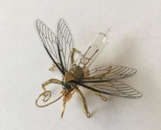 Steampunk brooch - Small Mayfly Lightbulb Brooch - Unique Steampunk Steam Punk Clockwork Jewelry by spankyspanglerdesign steampunk buy now online