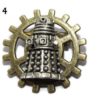 Steampunk pin badge brooch silver coloured Doctor Who dalek on bronze cog / gearwheel #JC14 by CaptainCumberpatch steampunk buy now online