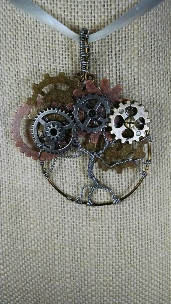 Steampunk Tree of Life Necklace Set by MansfieldMetalworks steampunk buy now online