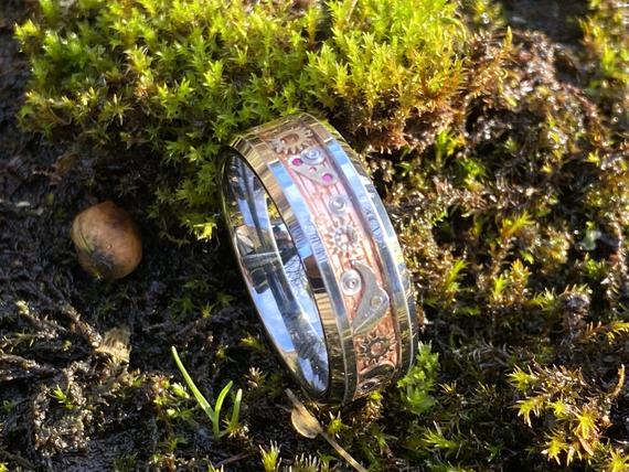 The Steampunk Engine Ring (All Metal Watch Parts) by Dominglowrings steampunk buy now online