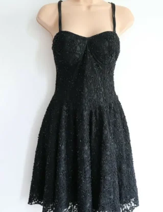 Women's Vintage DIVINE Handmade Black Lace Dress UK14 by VintageClothesShed steampunk buy now online
