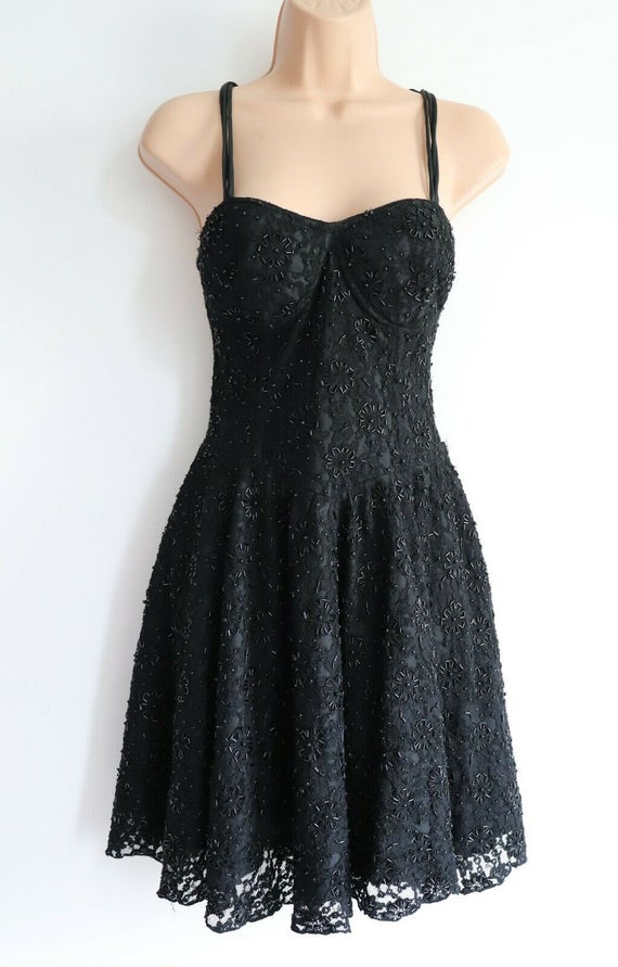 Women's Vintage DIVINE Handmade Black Lace Dress UK14 by VintageClothesShed steampunk buy now online
