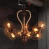 JYYJTDD Hanging Lamp Retro Chandelier Industrial Vintage Loft Three Heads Fan Pendant Ceiling Lights Baking Color Wrought Iron Hemp Rope Hanging Light For Living Room, Bar, Cafe, Restaurant steampunk buy now online