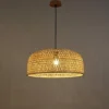 BESISOON Pendant Lights Natural Bamboo Hanging Lights Hand Woven Pendant Lamp Chandeliers for Tearoom Dining Room Corridor Hanging Lights Creative (Color : Wood, Size : 50x22cm) steampunk buy now online