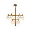 XYJGWDD Rustic Indoor Pendant Lighting Vintage Retro Round Farmhouse Chandelier with Seedy Glass Shade steampunk buy now online