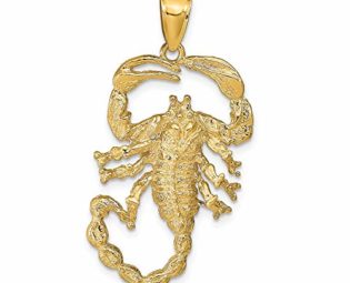14k Yellow Gold Solid Scorpion Pendant Charm Necklace Zodiac Insect Man Animal Nature Outdoor Amphibian Crustacean Reptile Fine Jewellery For Dad Mens Gifts For Him steampunk buy now online
