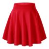 Urban CoCo Women's Basic Solid Versatile Stretchy Flared Casual Mini Skater Skirt (X-Large, Red) steampunk buy now online