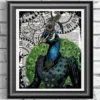 Peacock art print, Poster Print on Antique Dictionary book page, wall decor, Home decor, unique gift, Steampunk Peacock, Wall decor steampunk buy now online