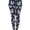 Kukubird Printed Patterns Women's Yoga Leggings Gym Fitness Running Pilates Tights Skinny Pants 8 to 12 Stretchable - Neon Cat Black steampunk buy now online