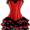 Kelvry Women's Sexy Gothic Lace up Boned Vintage Corset and Bustiers Dress with Skirt Plus Size Red steampunk buy now online Kelvry Women's Sexy Gothic Lace up Boned Vintage Corset and Bustiers Dress with Skirt Plus Size Red steampunk buy now online