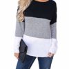 Blooming Jelly Women's Color Block Split Top Long Sleeve Elbow Patches Ladies Jumper Going Out Multicoloured,L steampunk buy now online