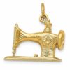 14k Yellow Gold 3d Antique Sewing Machine Pendant Charm Necklace Fine Jewellery For Women Gifts For Her steampunk buy now online
