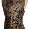 3 pcs Waistcoat Brown/Black Brocade barbwire designs Waistcoat with same fabric Self cravat Tiepin, magnify to fit 40",42,44",46” by SteamPunkMastery steampunk buy now online