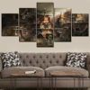 DAXIAO Canvas Print Painting Home Decorative Modular Framework5 Panel Building City Sci Fi Steampunk Poster Modern Wall Art Picture (Color : No Framed, Size (Inch) : Size1) steampunk buy now online
