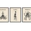 Funny Toilet Signs Set, Quirky Bathroom Art, Steampunk Print Set, Toilet Humour Prints by BrightBlueStar steampunk buy now online