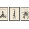 Funny Toilet Signs Set, Quirky Bathroom Art, Steampunk Print Set, Toilet Humour Prints by BrightBlueStar steampunk buy now online