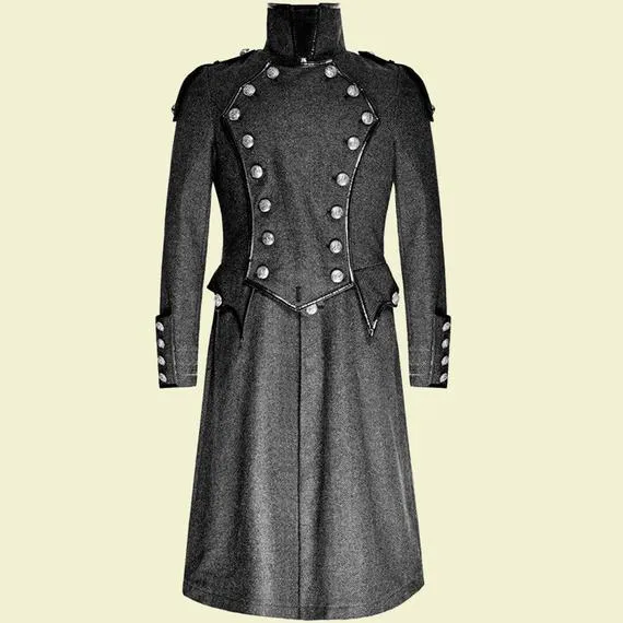 Halloween Victorian Military Uniform Coat Gothic Dandy Stylish Elegant Winter,gothic jacket, black gothic jacket, unisex gothic jacket, punk by KANOOPA steampunk buy now online